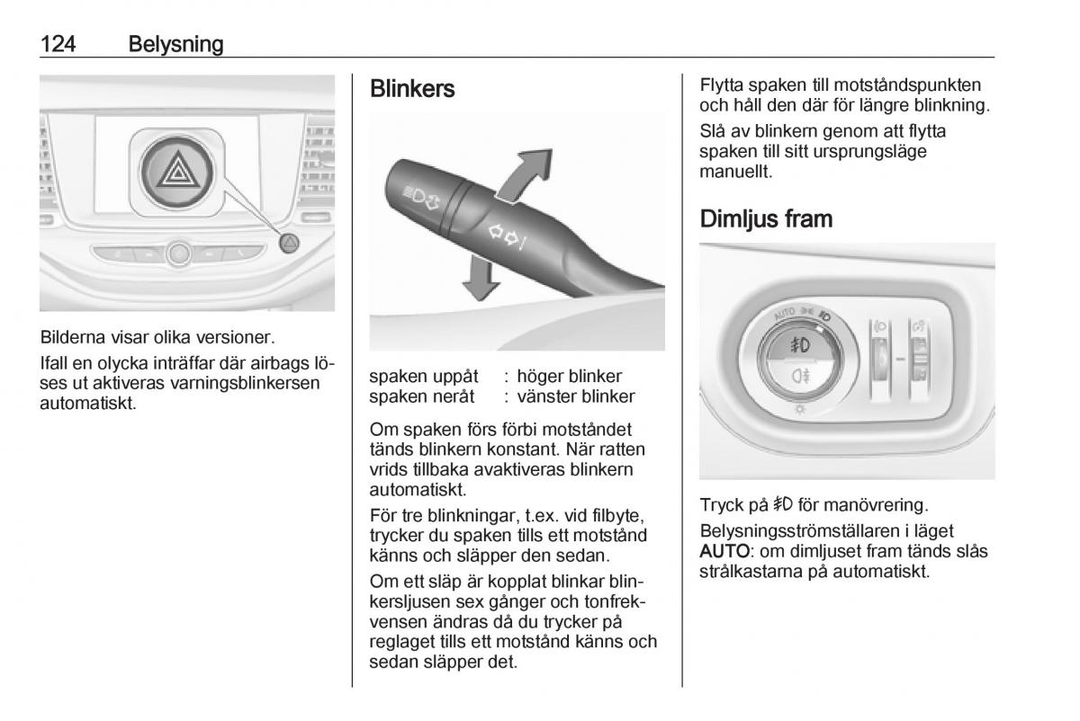 Opel Astra K V 5 instruktionsbok / page 126