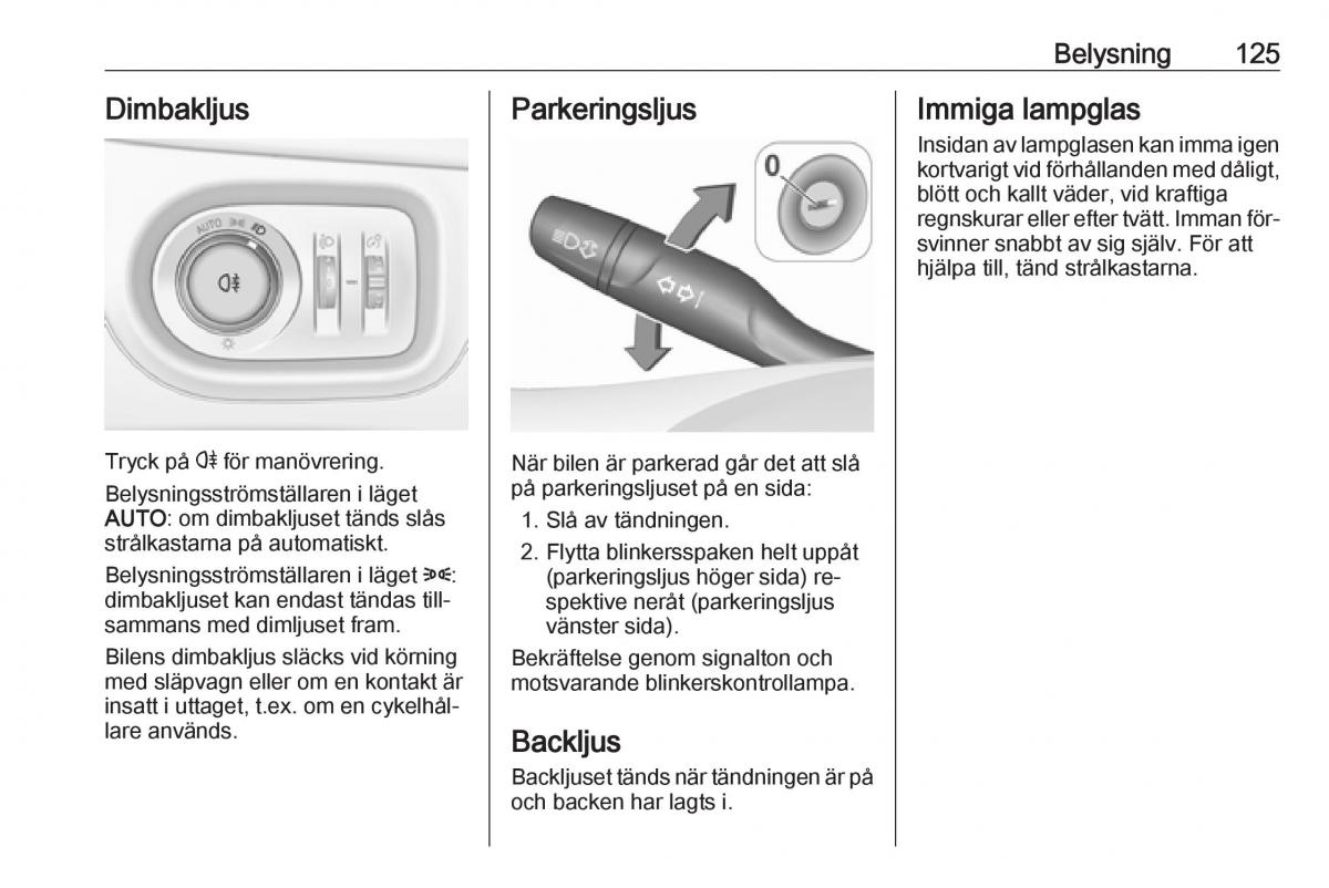 Opel Astra K V 5 instruktionsbok / page 127