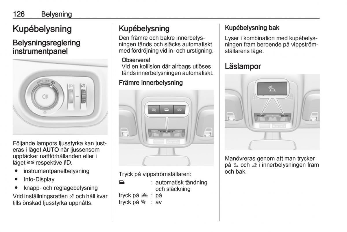 Opel Astra K V 5 instruktionsbok / page 128