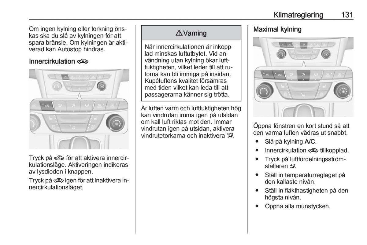 Opel Astra K V 5 instruktionsbok / page 133