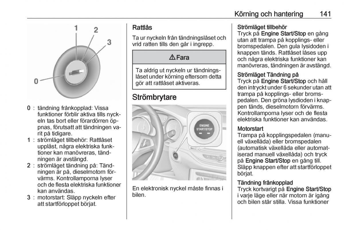 Opel Astra K V 5 instruktionsbok / page 143