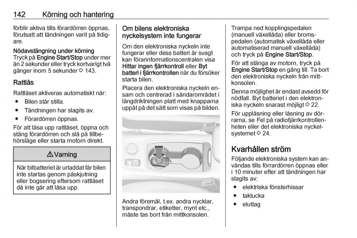 Opel Astra K V 5 instruktionsbok / page 144