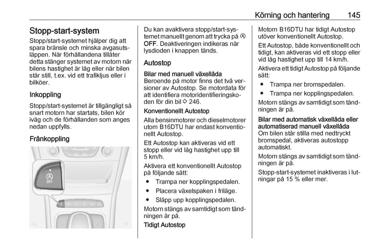 Opel Astra K V 5 instruktionsbok / page 147