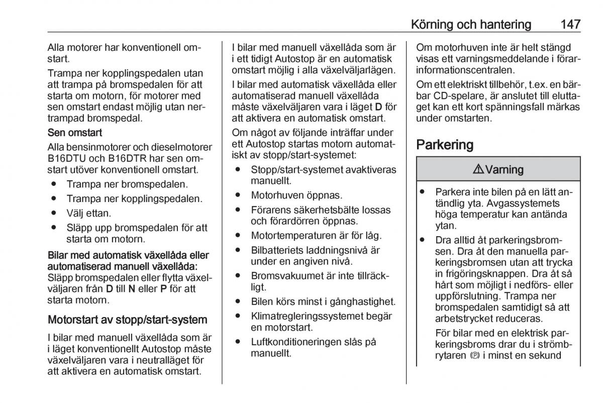 Opel Astra K V 5 instruktionsbok / page 149