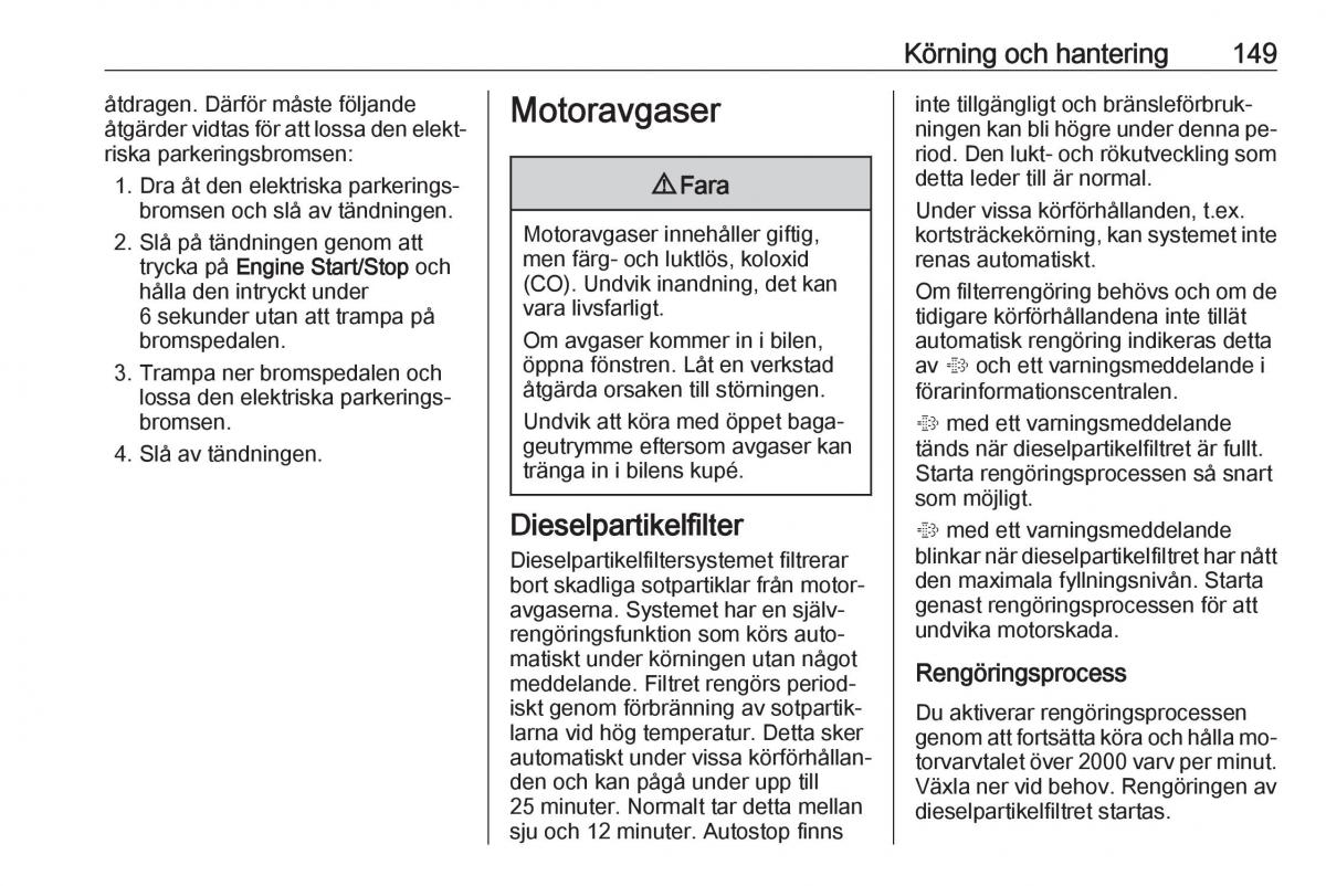 Opel Astra K V 5 instruktionsbok / page 151