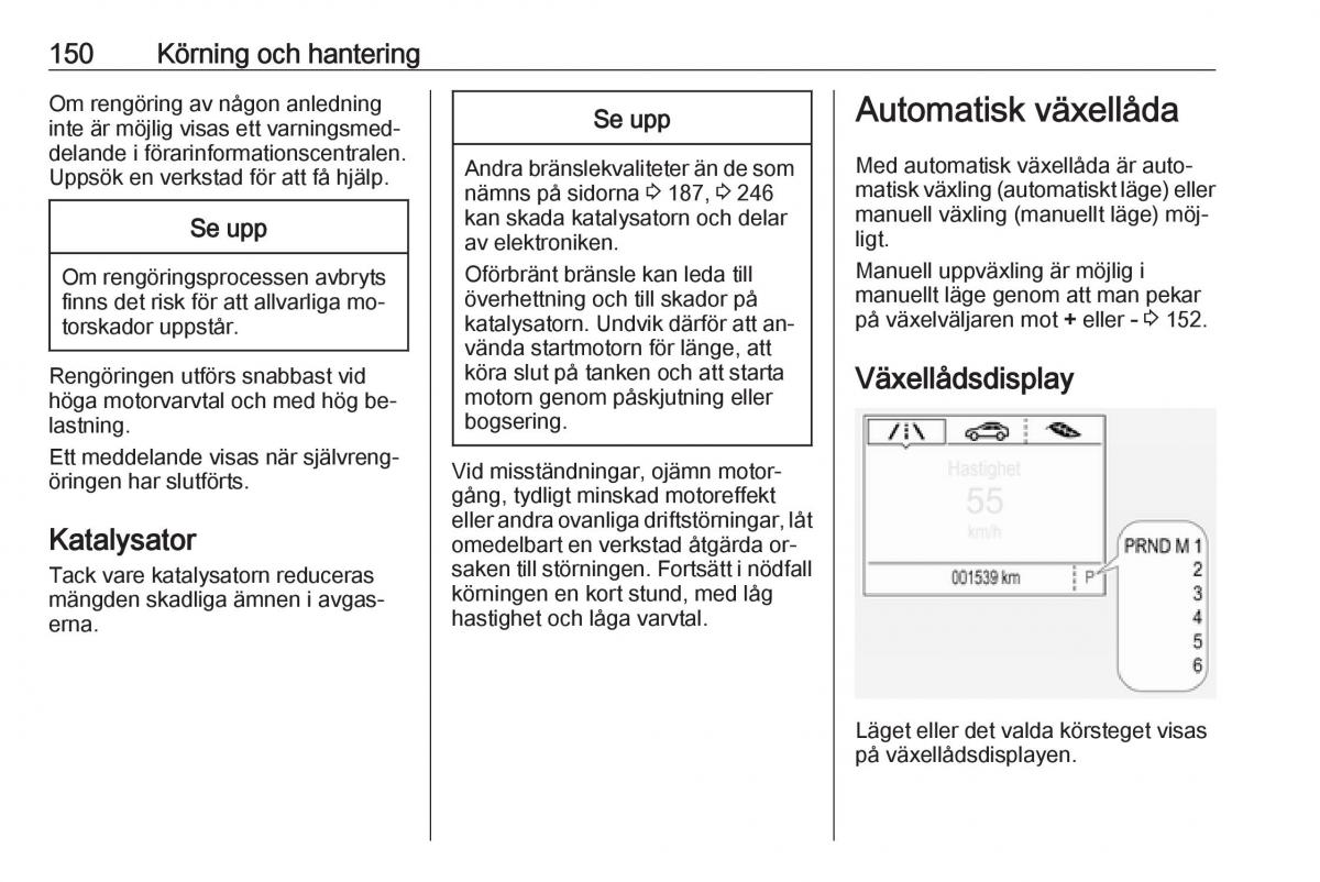 Opel Astra K V 5 instruktionsbok / page 152