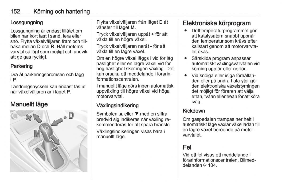 Opel Astra K V 5 instruktionsbok / page 154