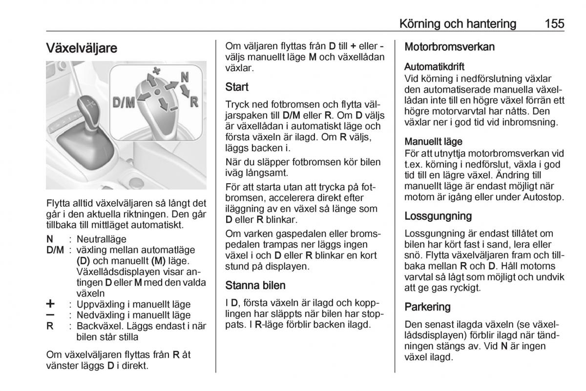 Opel Astra K V 5 instruktionsbok / page 157