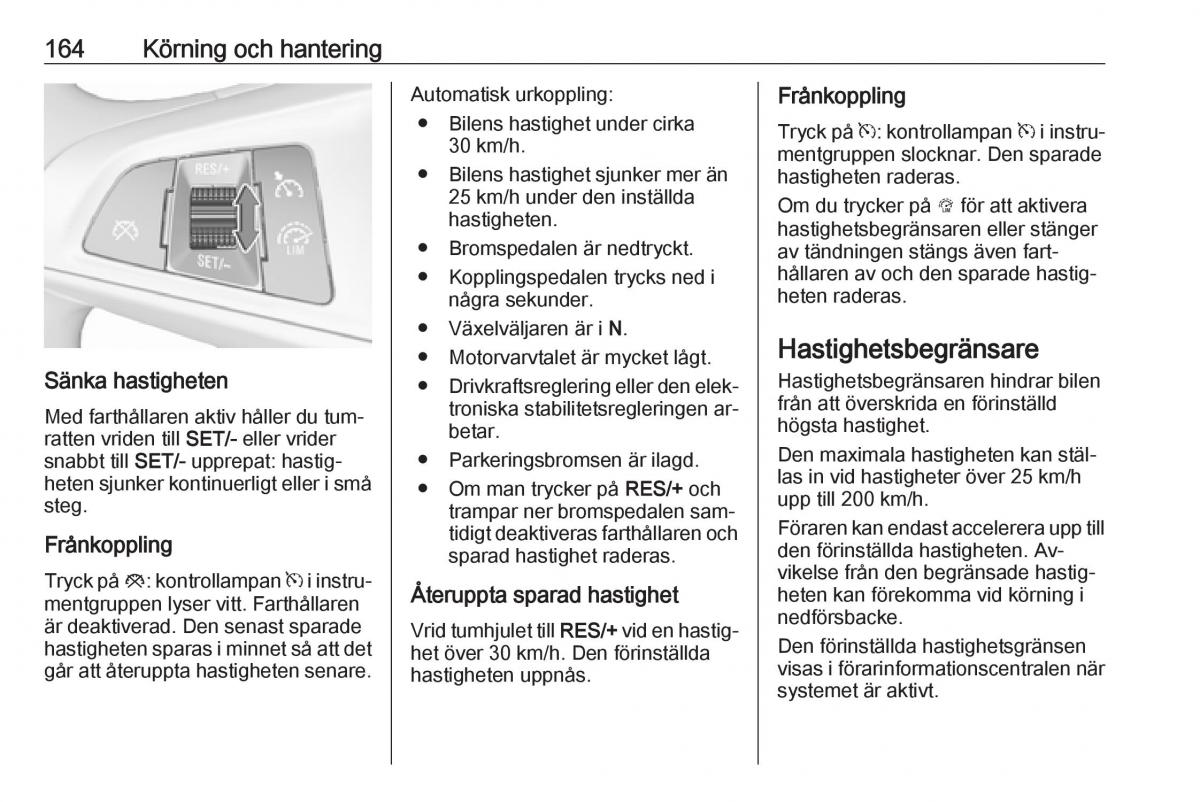 Opel Astra K V 5 instruktionsbok / page 166