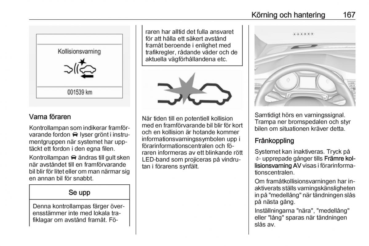 Opel Astra K V 5 instruktionsbok / page 169