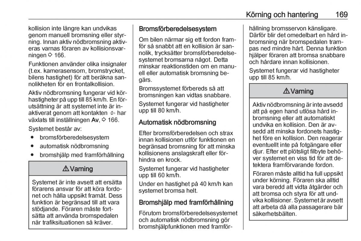 Opel Astra K V 5 instruktionsbok / page 171