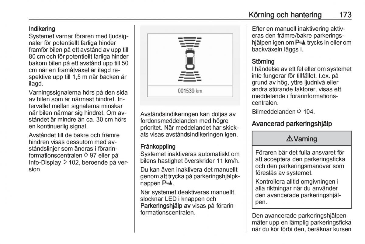 Opel Astra K V 5 instruktionsbok / page 175