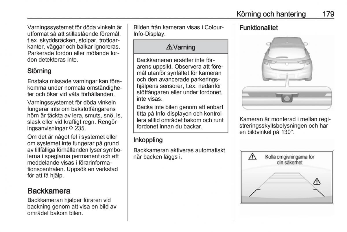 Opel Astra K V 5 instruktionsbok / page 181