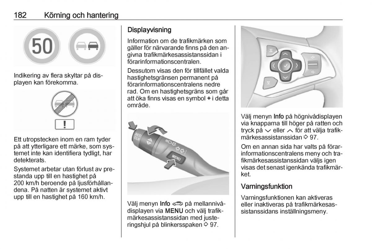 Opel Astra K V 5 instruktionsbok / page 184