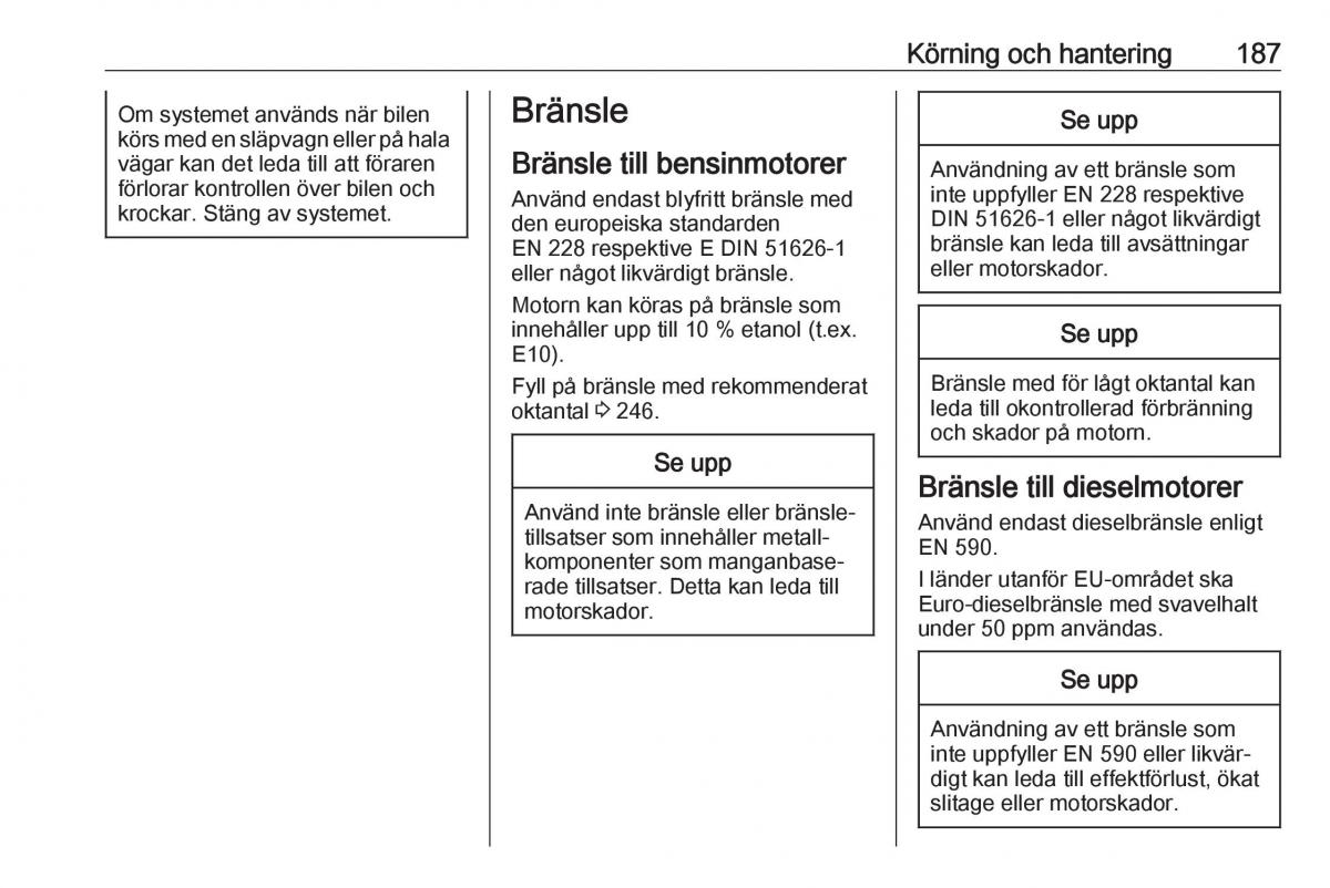 Opel Astra K V 5 instruktionsbok / page 189