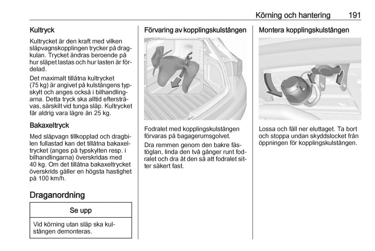 Opel Astra K V 5 instruktionsbok / page 193