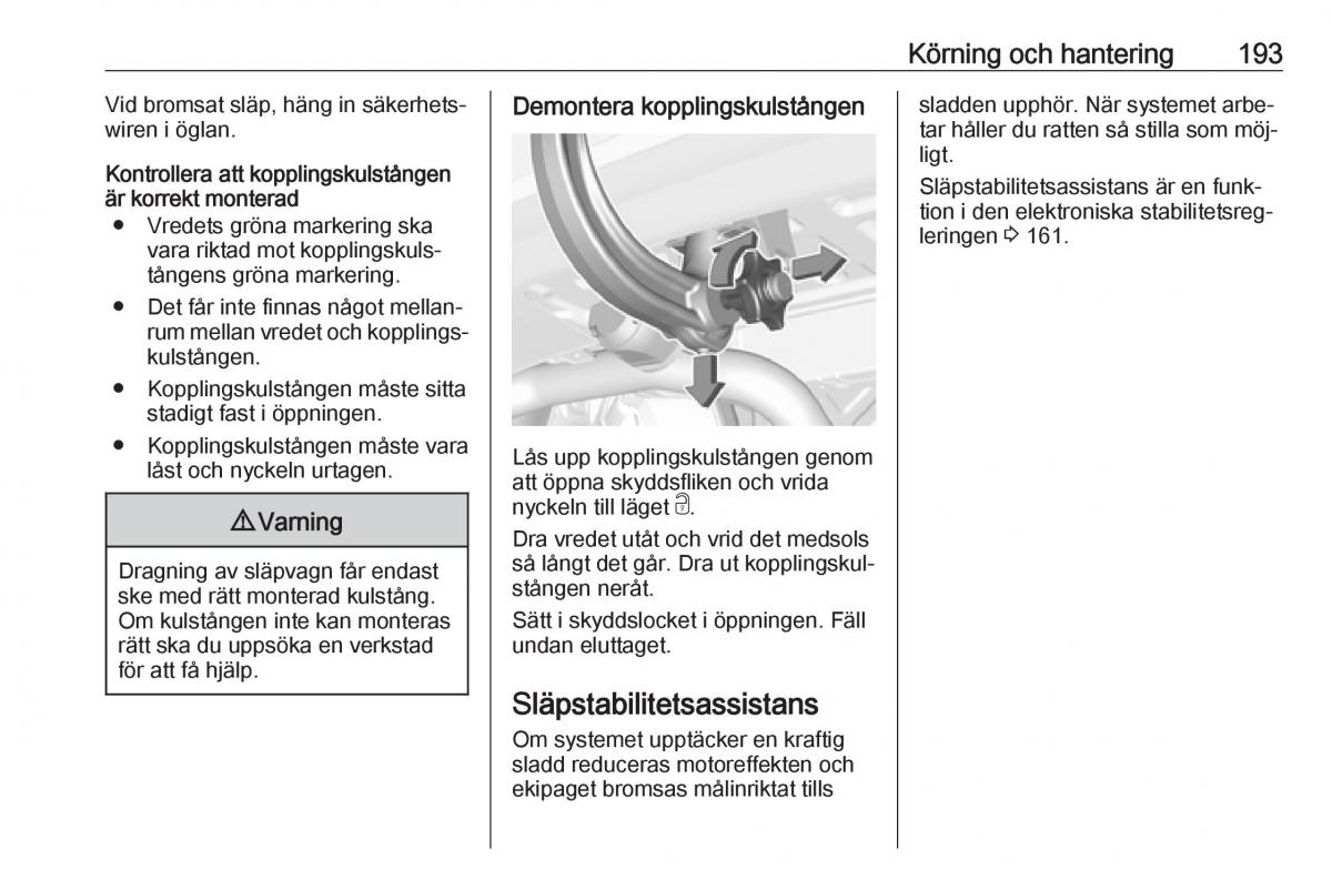 Opel Astra K V 5 instruktionsbok / page 195