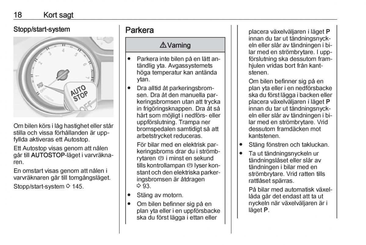 Opel Astra K V 5 instruktionsbok / page 20