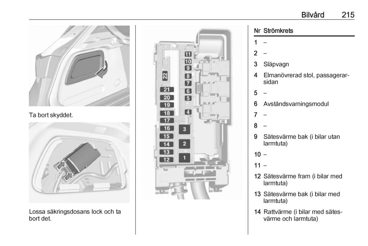 Opel Astra K V 5 instruktionsbok / page 217