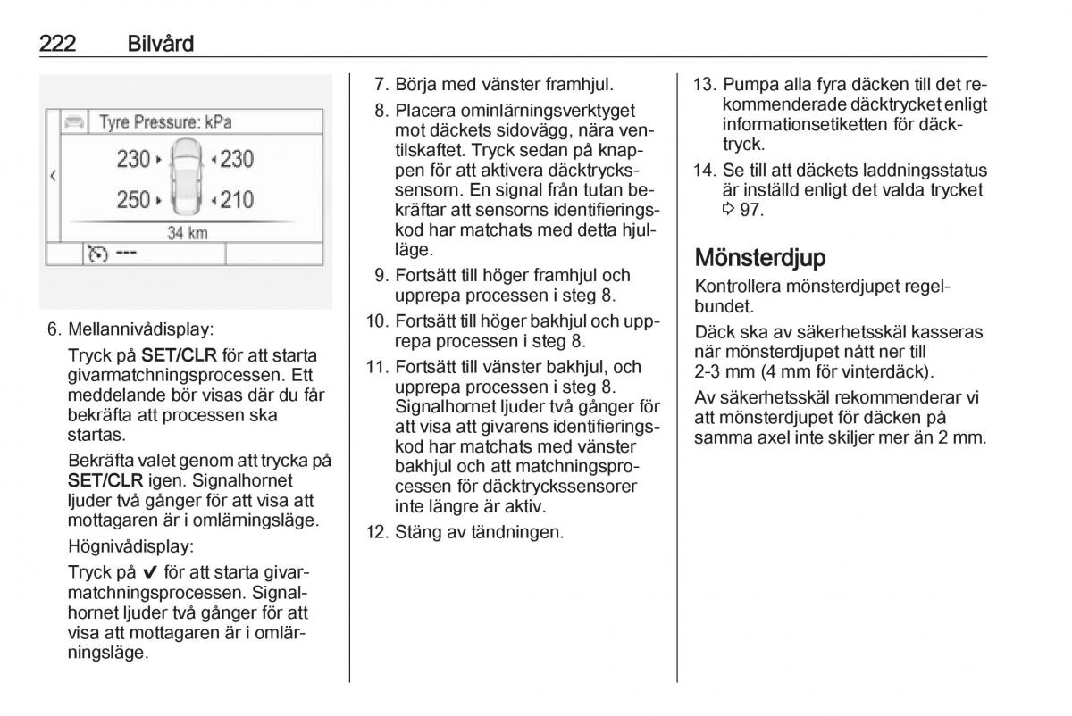 Opel Astra K V 5 instruktionsbok / page 224