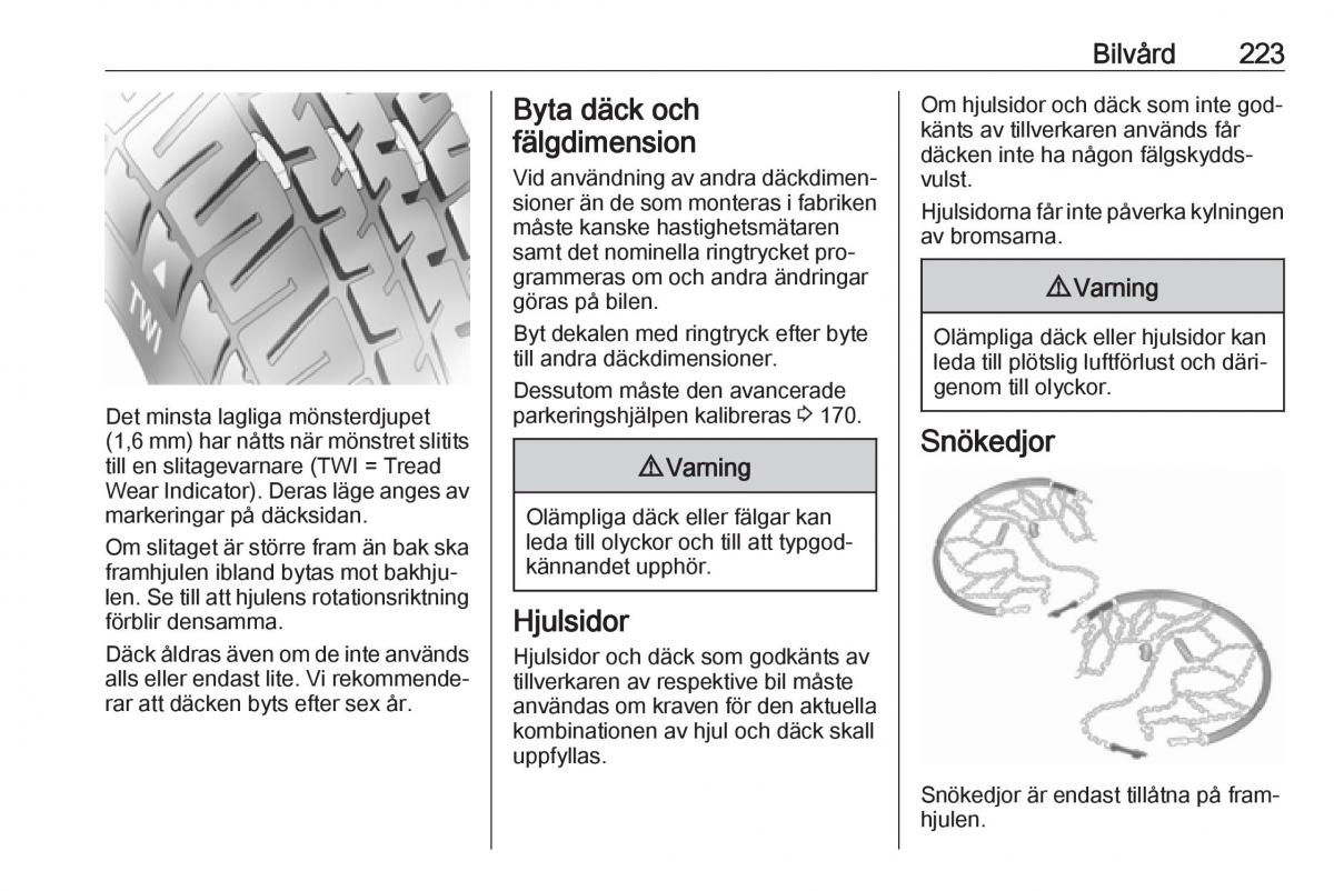 Opel Astra K V 5 instruktionsbok / page 225