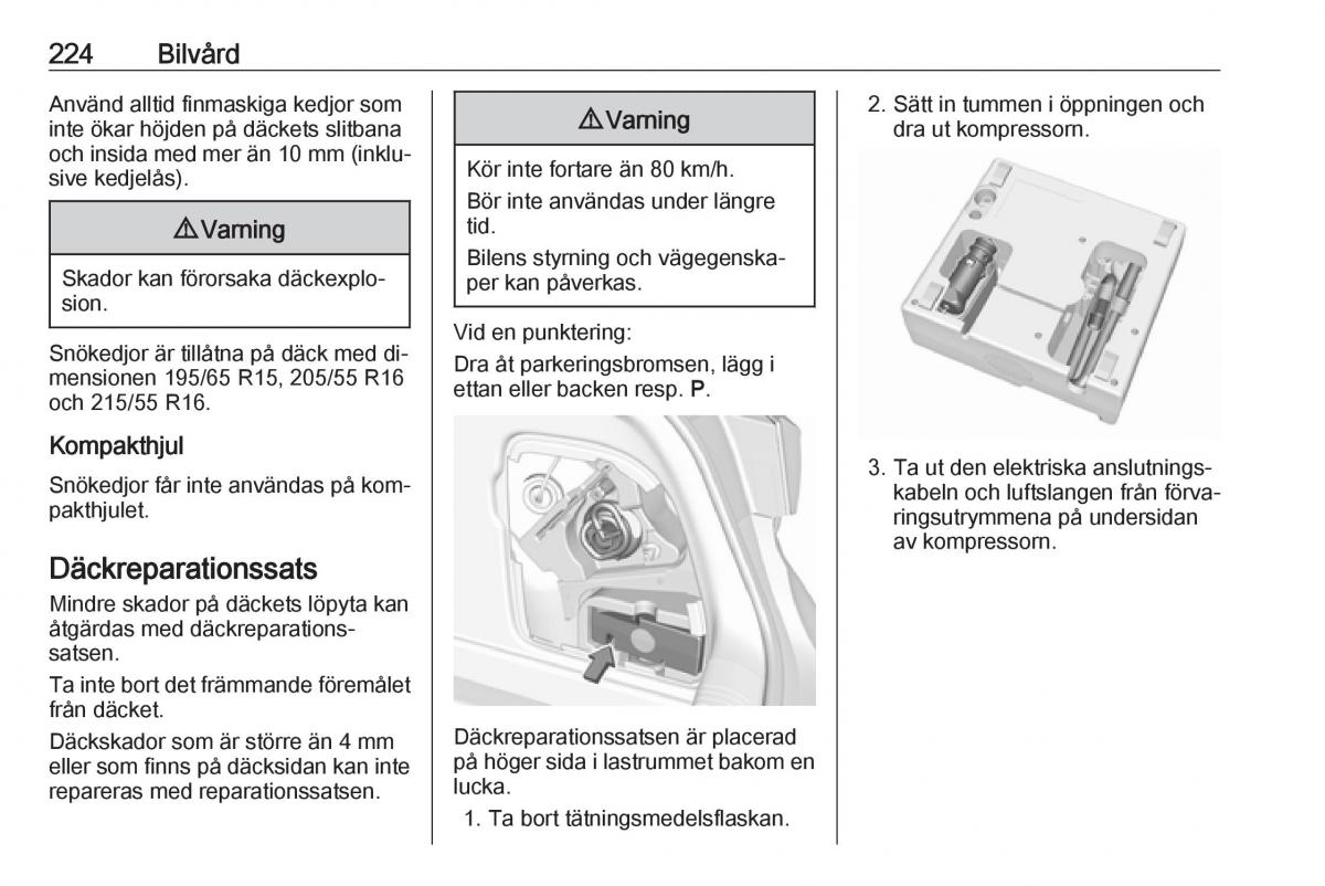 Opel Astra K V 5 instruktionsbok / page 226