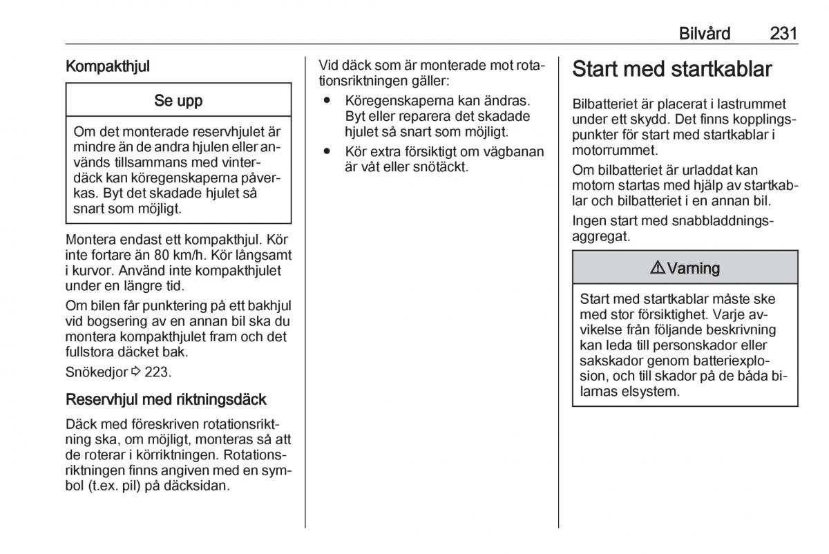 Opel Astra K V 5 instruktionsbok / page 233