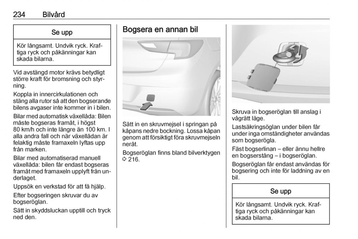 Opel Astra K V 5 instruktionsbok / page 236