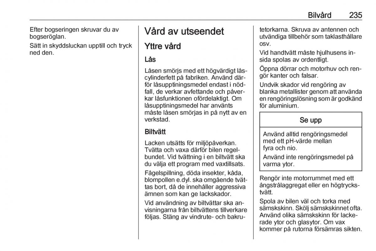 Opel Astra K V 5 instruktionsbok / page 237