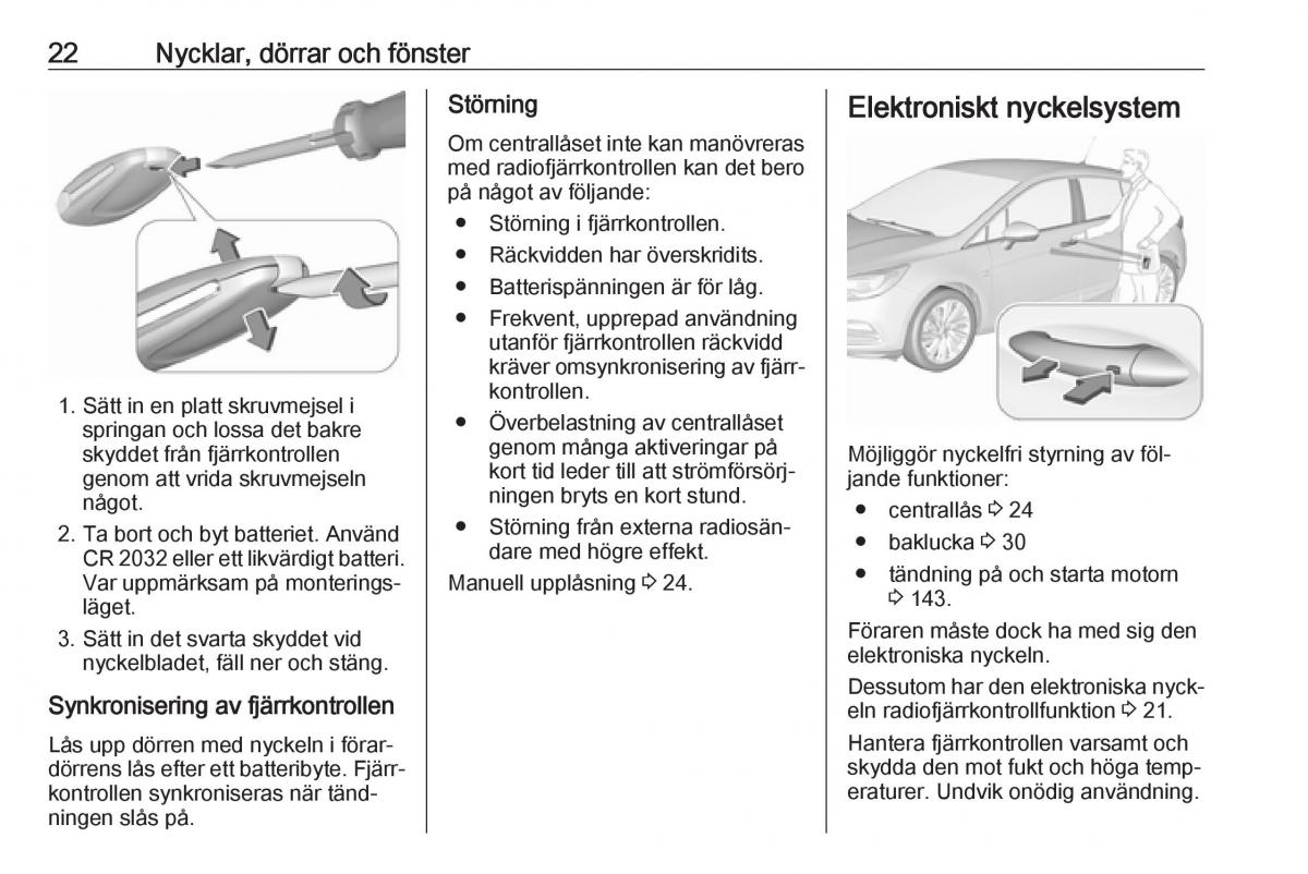 Opel Astra K V 5 instruktionsbok / page 24