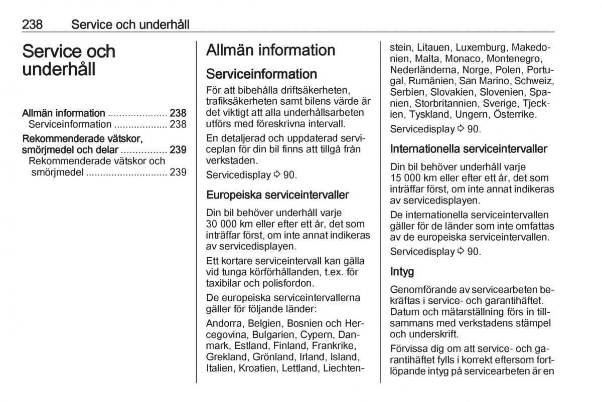 Opel Astra K V 5 instruktionsbok / page 240