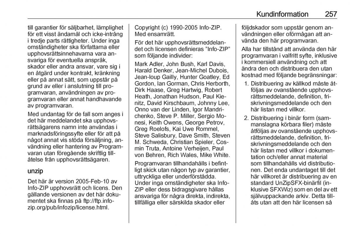 Opel Astra K V 5 instruktionsbok / page 259