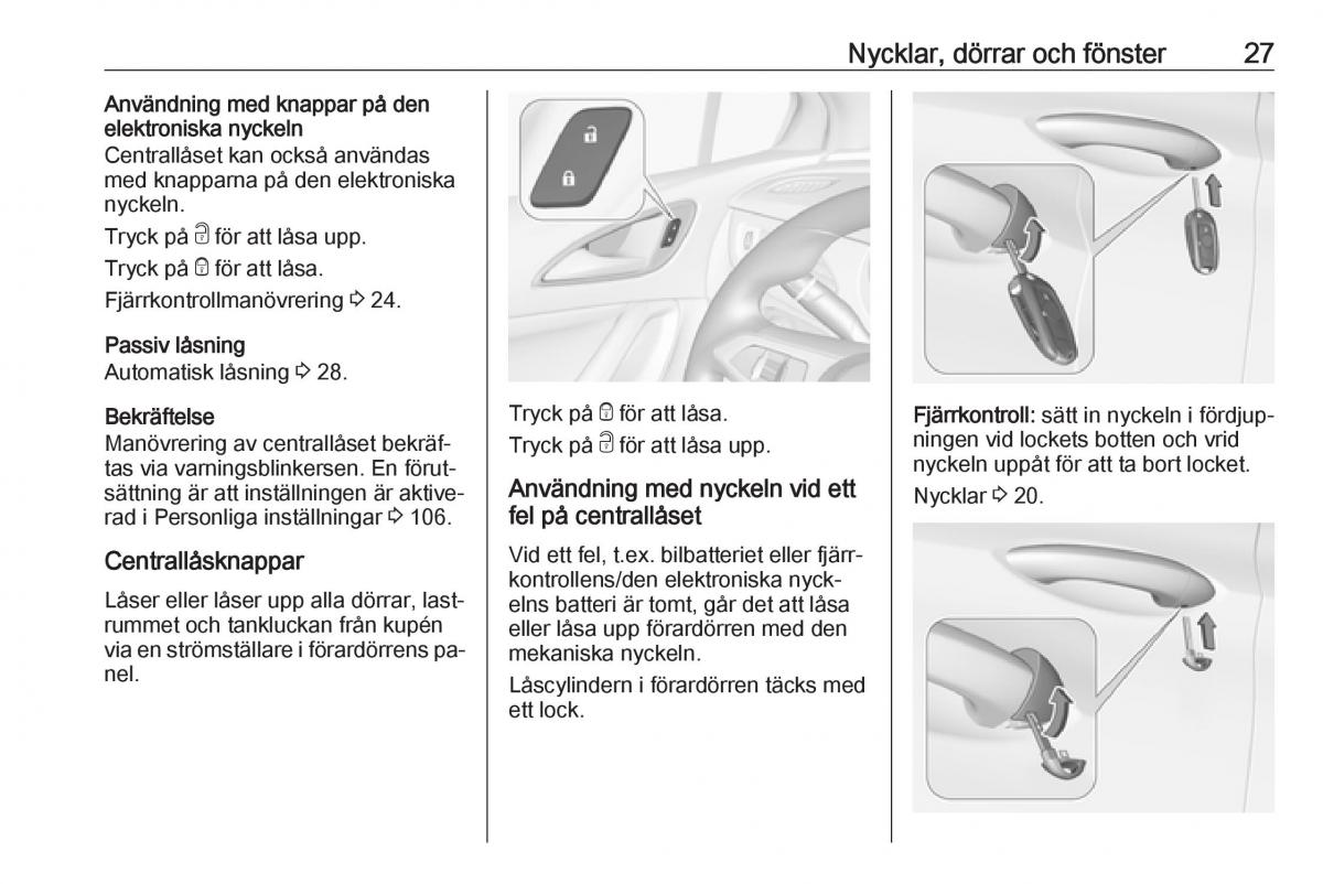 Opel Astra K V 5 instruktionsbok / page 29