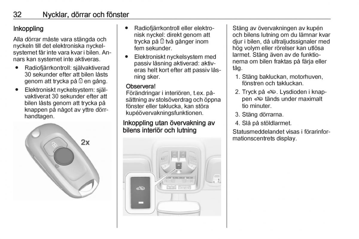 Opel Astra K V 5 instruktionsbok / page 34