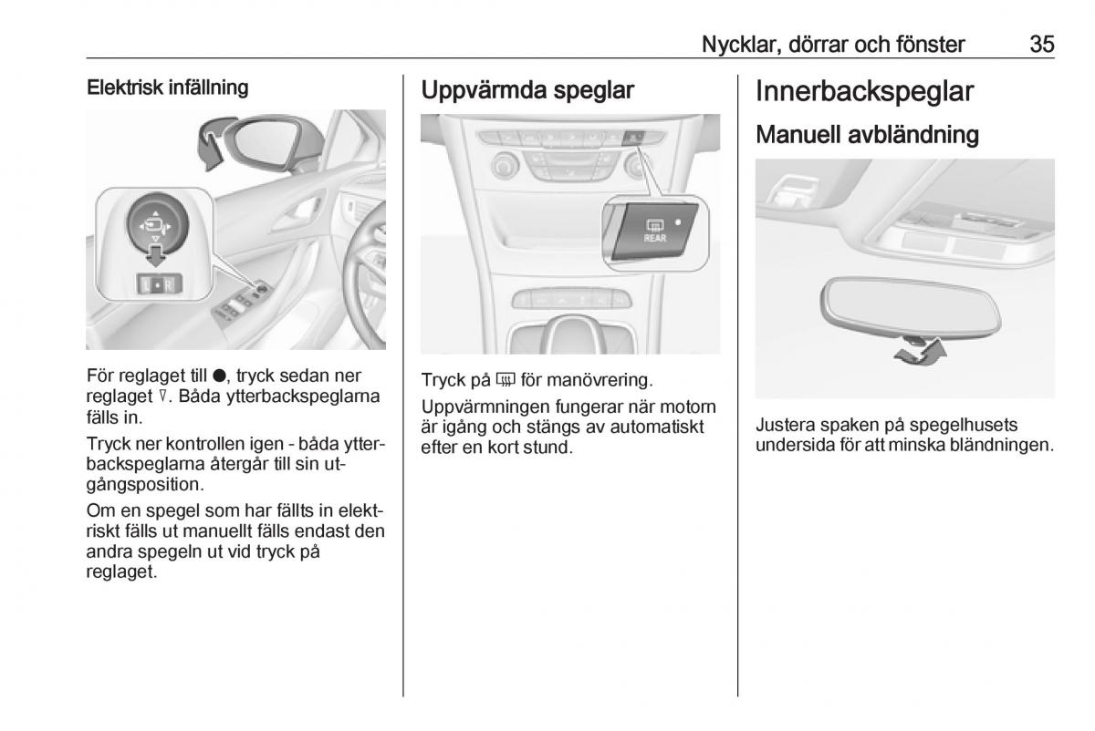 Opel Astra K V 5 instruktionsbok / page 37