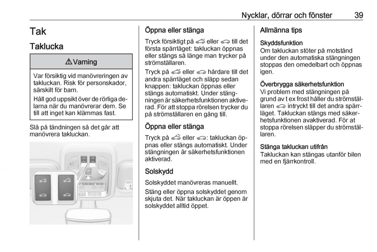 Opel Astra K V 5 instruktionsbok / page 41