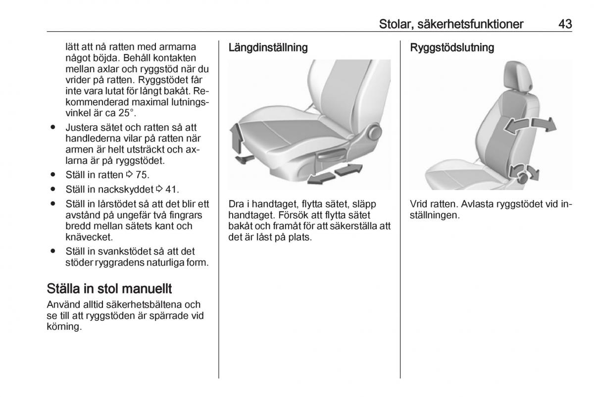 Opel Astra K V 5 instruktionsbok / page 45