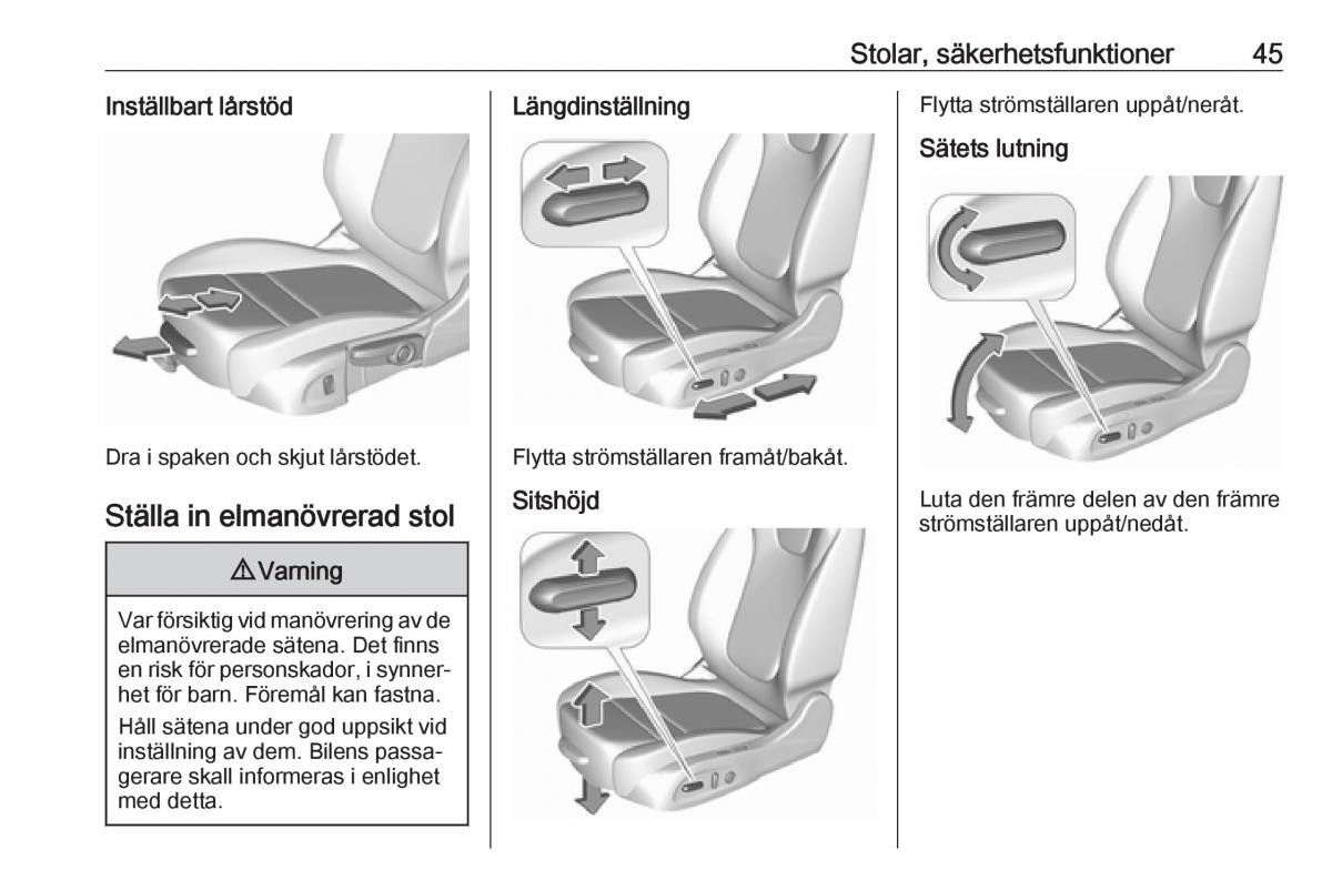 Opel Astra K V 5 instruktionsbok / page 47