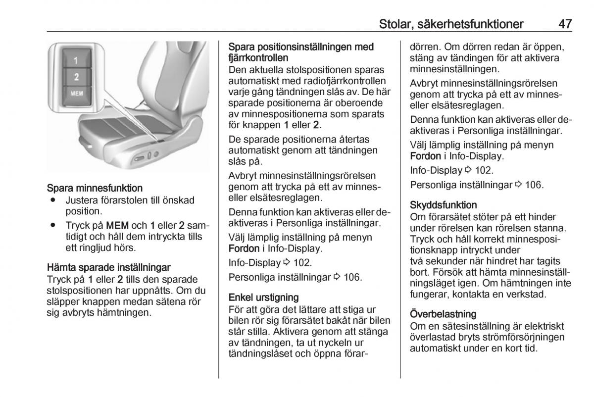 Opel Astra K V 5 instruktionsbok / page 49