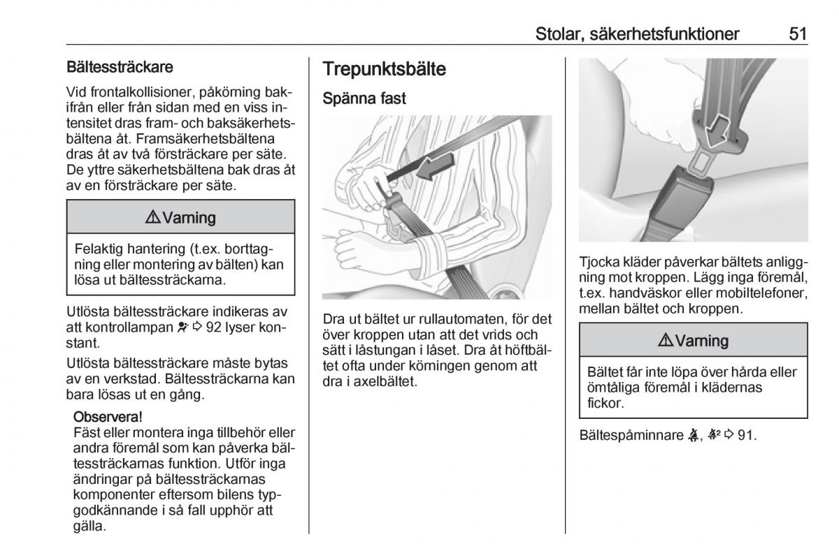 Opel Astra K V 5 instruktionsbok / page 53