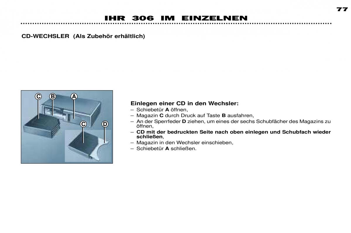 Peugeot 306 Break PH3 Handbuch / page 55