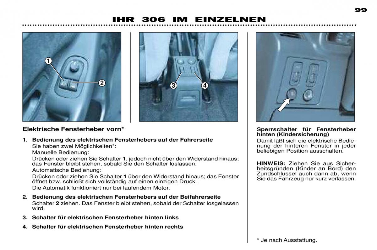 Peugeot 306 Break PH3 Handbuch / page 77