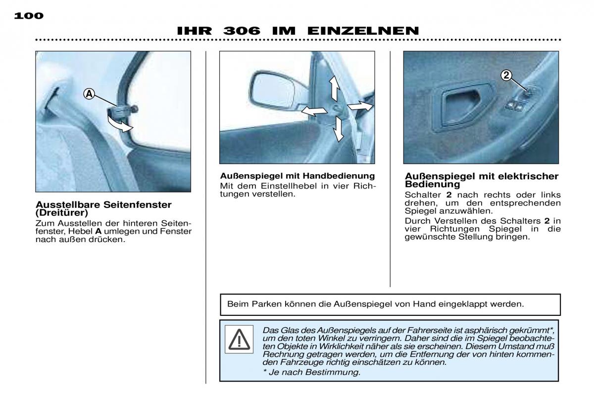 Peugeot 306 Break PH3 Handbuch / page 78