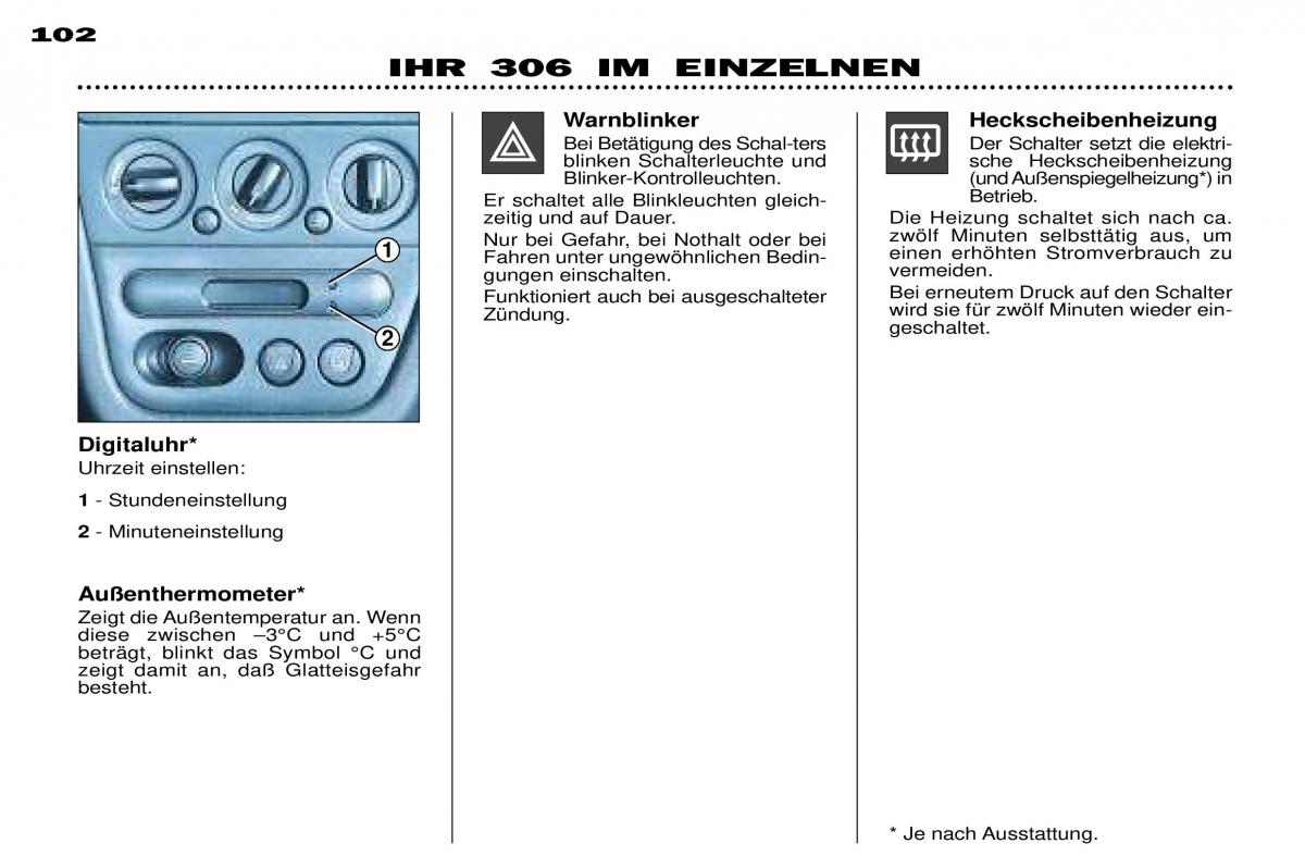 Peugeot 306 Break PH3 Handbuch / page 80