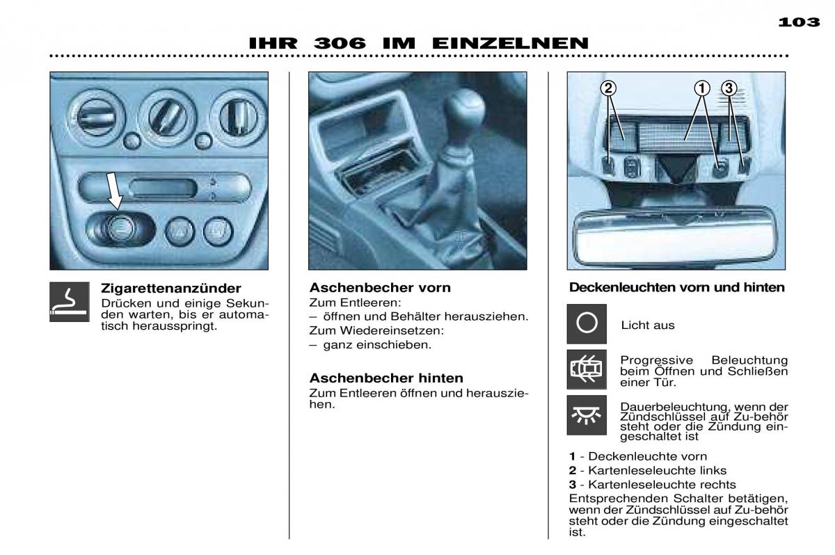 Peugeot 306 Break PH3 Handbuch / page 81