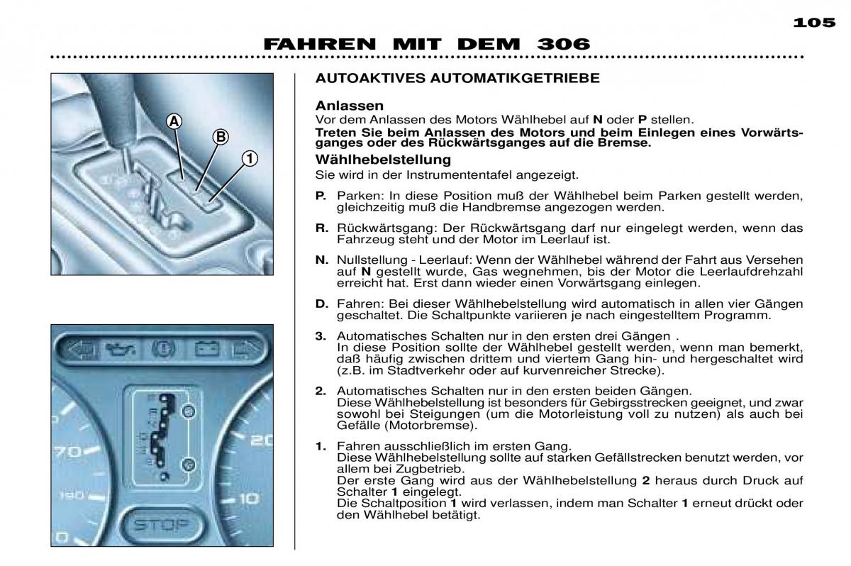 Peugeot 306 Break PH3 Handbuch / page 82