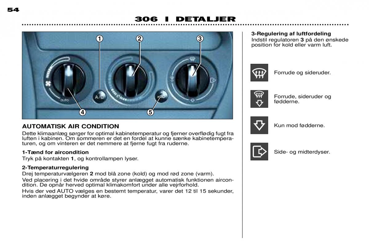 Peugeot 306 Break PH3 Bilens instruktionsbog / page 60