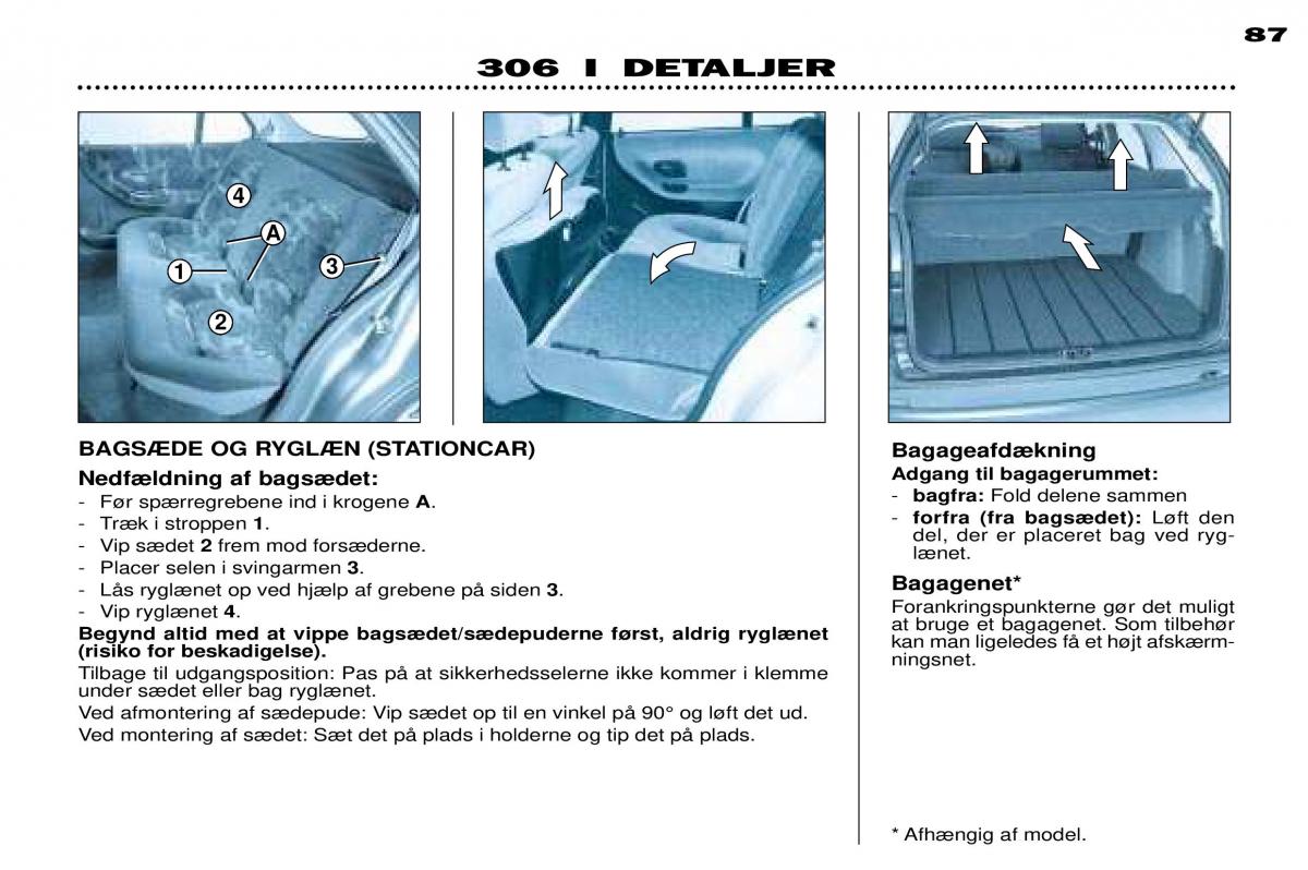 Peugeot 306 Break PH3 Bilens instruktionsbog / page 66