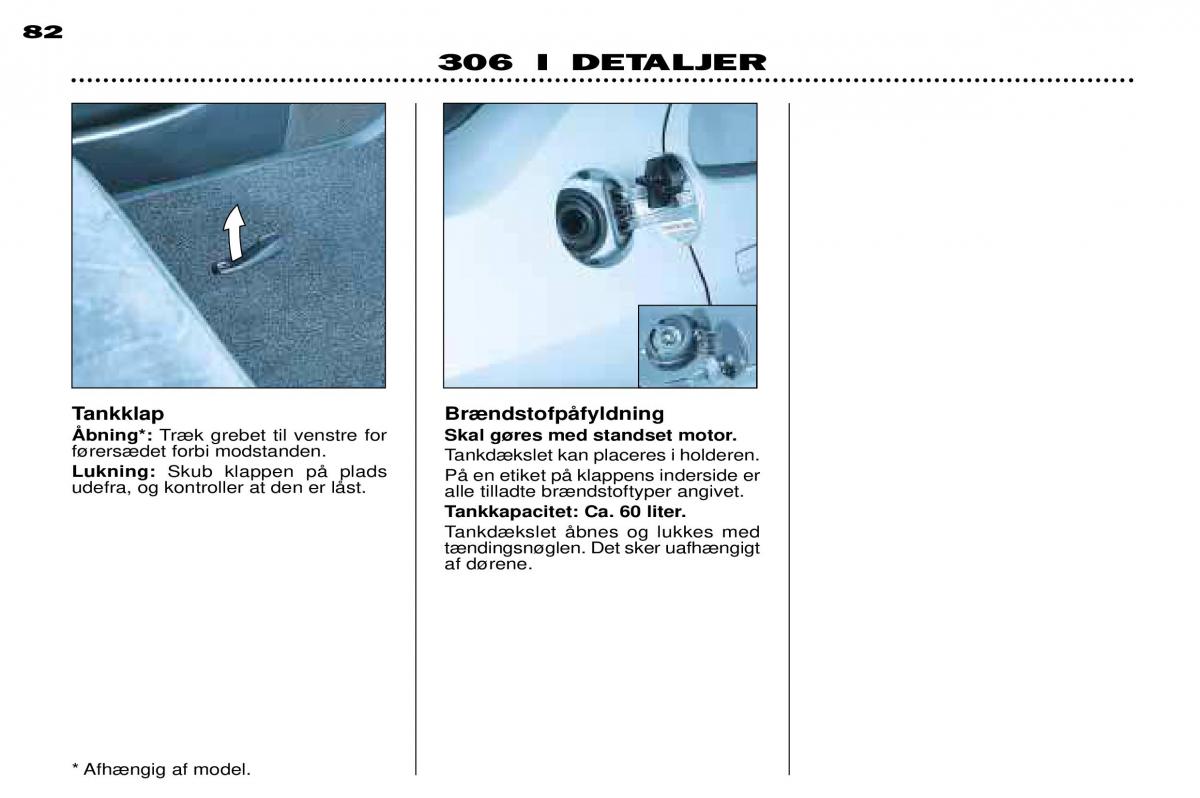 Peugeot 306 Break PH3 Bilens instruktionsbog / page 74