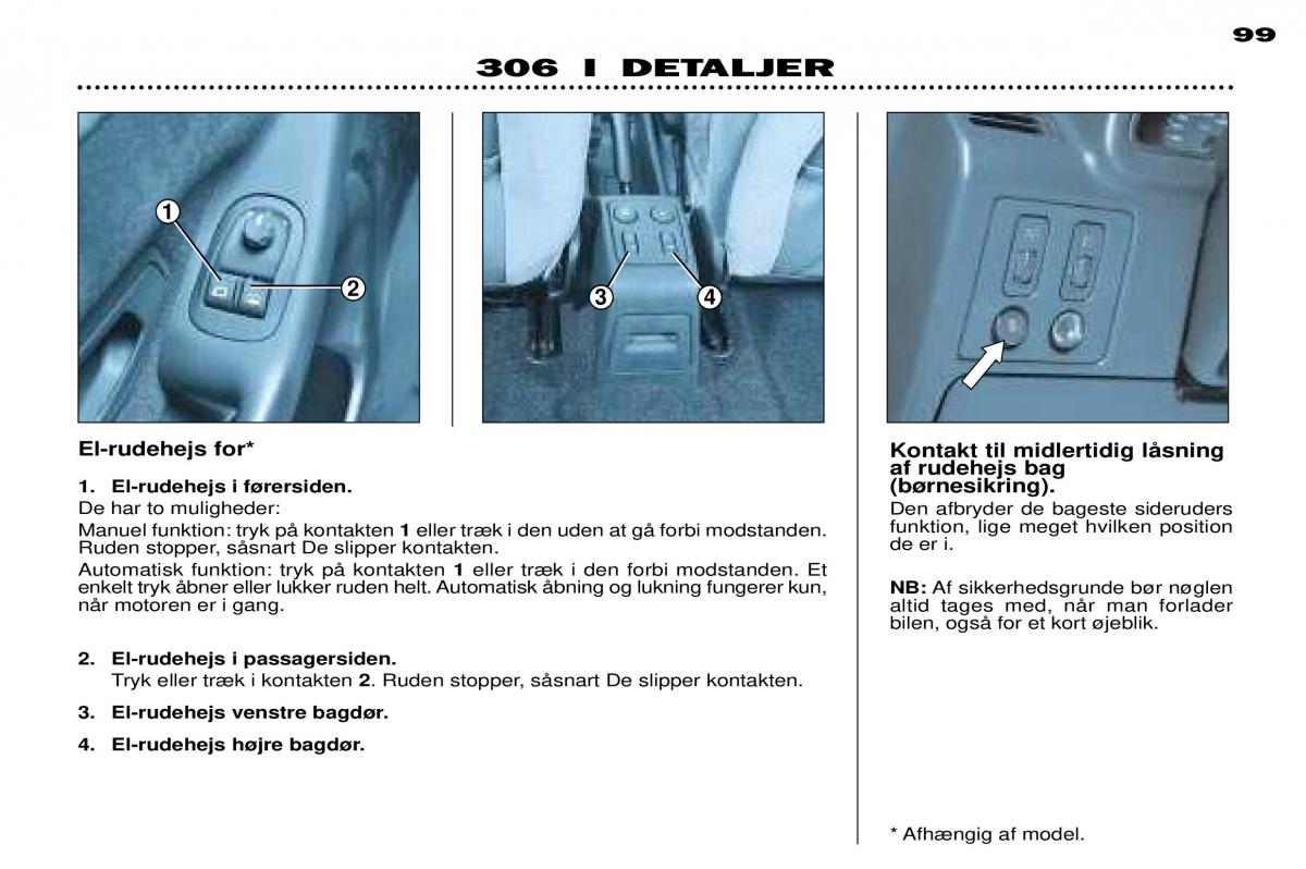 Peugeot 306 Break PH3 Bilens instruktionsbog / page 77